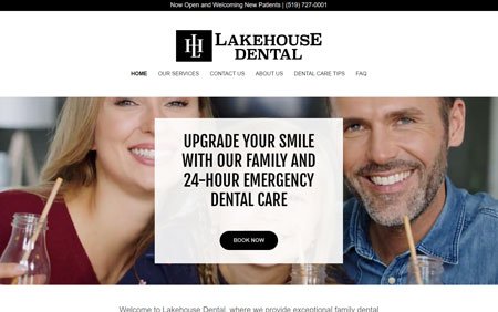 Desktop preview of the Lakehouse Dental website