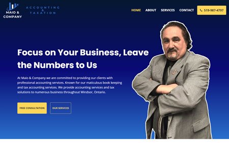 Desktop preview of the Maio Accounting website