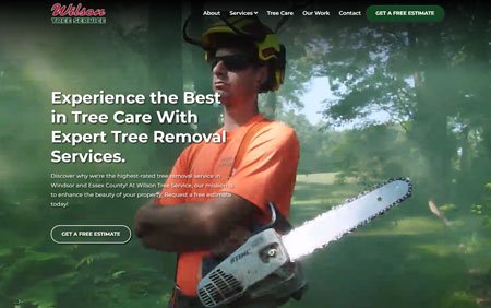 Desktop preview of the Wilson Tree Service website